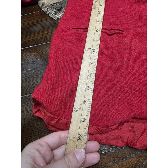Fundamental Things Red Wool Blazer Jacket 1 Button Women's Petite 10 Vintage - Picture 5 of 6